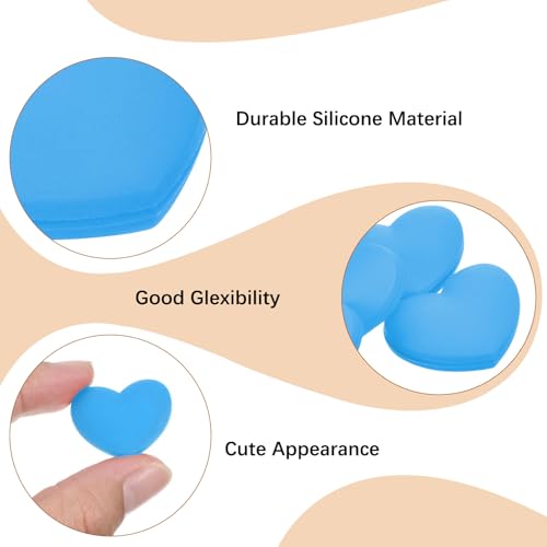 Tennis Racket Vibration Dampener Soft Silicone Racket Shock Absorber for Tennis Racquet String - Heart Shaped - color: Sky Blue