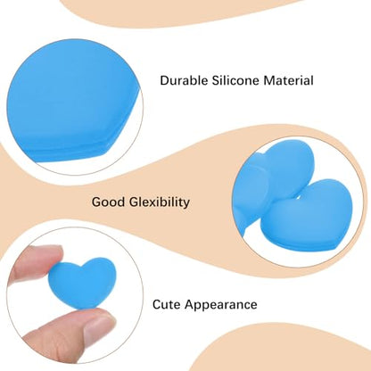 Tennis Racket Vibration Dampener Soft Silicone Racket Shock Absorber for Tennis Racquet String - Heart Shaped - color: Sky Blue
