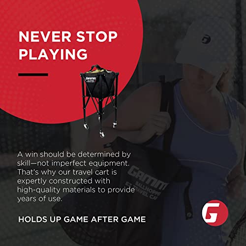 GAMMA Sports EZ Travel Cart, Tennis & Pickleball Hopper, Padel, Portable Compact Design, Sturdy Lightweight Construction, EZ Bags, 150 or 250 Capacity, Premium Carrying Case Included - size: 150 Ball, style: Former Cart