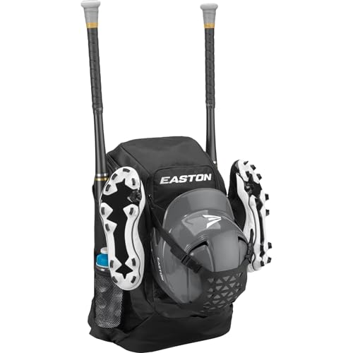 Easton unisex-adult Walk-Off NX Backpack Equipment Bag |Baseball & Fastpitch Softball |Team Logo Panel|Multiple Colors - color: Black (Elite)