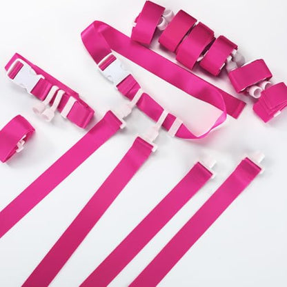 Peryiter 2/12/24/36 Player Flag Football Belt, Adjustable Football Belts and Flags for Kids Youth Adult Sport Team Training - color: Rose Pink