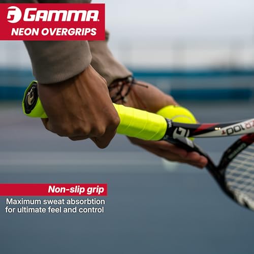 GAMMA Sports Neon Tennis Overgrips - High Performance and Moisture Wicking, Also for Pickleball, Padel, Racquet Sports OG – Dri, Safari, or Tac - style: Neon Tac OG