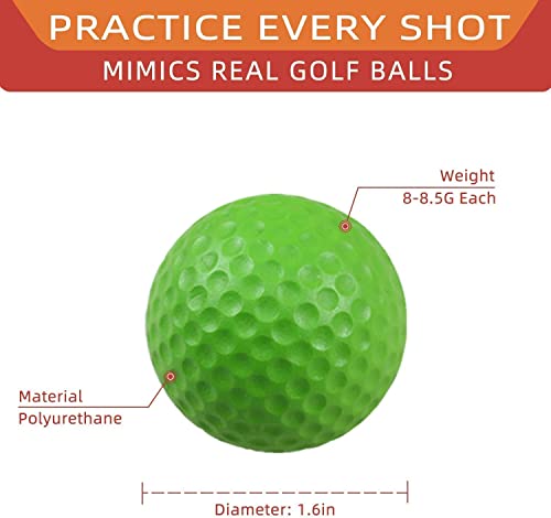 Scott Edward Foam Practice Sponge Golf Balls with Golf Ball Clip, Soft Elastic Light Weight Limited Flight Perfect for Indoor Outdoor, Colorful Golf Training Aid Balls