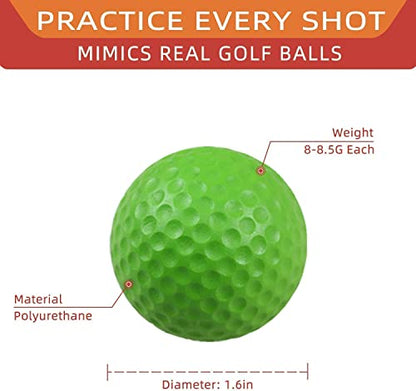 Scott Edward Foam Practice Sponge Golf Balls with Golf Ball Clip, Soft Elastic Light Weight Limited Flight Perfect for Indoor Outdoor, Colorful Golf Training Aid Balls