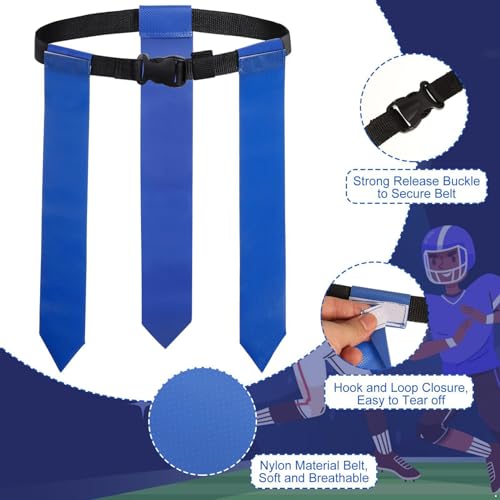 Alvivi ﻿﻿Flag Football Belts Adjustable Flag Football Set with 3 Flags Suitable for Youth Adults and Kids Training Equipment