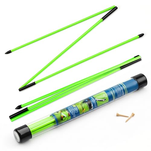Collapsible Golf Alignment Sticks | 48 Inches Golf Trainer Stick Set for Aiming/Putting/Posturing | Fiberglass Rods for Practice | Portable Super Stroke Alignment Sticks with PVC Tube Case