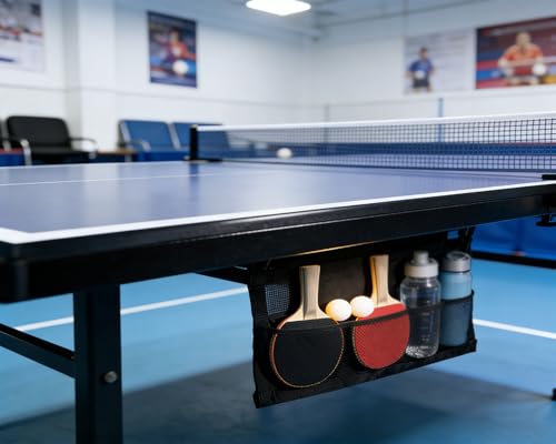 Ping Pong Paddle Case with Breathable Mesh Storage Bag, Under Table Ping Pong Ball Holder Container, Portable Table Tennis Ball Storage Organizer for Pickleball Paddles & Sports Accessories
