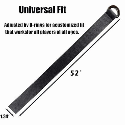 Web Football Belt with Two Stainless Steel D Rings 52" Football Pants Belt for Men Women Kids Youth Boys Girls - color: Black
