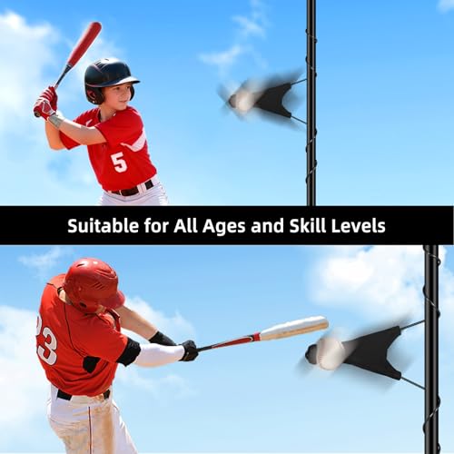 Baseball & Softball Swing Trainer, Portable Hitting Trainer System with Adjustable Height | Rotating Ball, Batting Practice Equipment for All Skill Levels