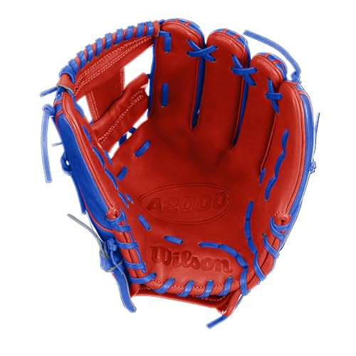 Wilson A2000 1786 Baseball Glove, Right Hand Throw, Infield Series - Exclusive Edition - color: Royal Blue/Red