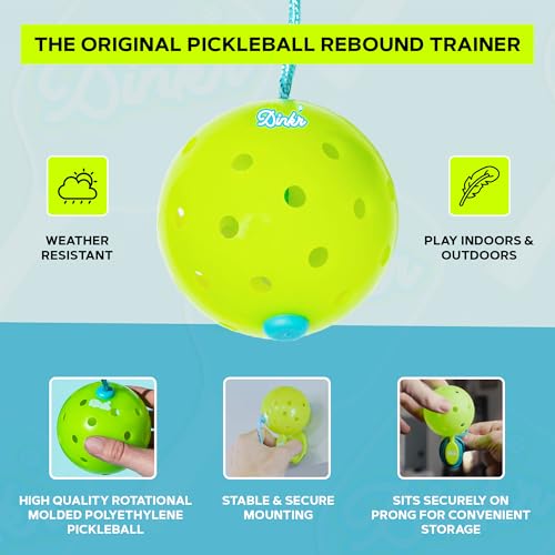 Dink’r Pickleball Trainer – Fun & Easy Way to Play Anytime, Anywhere | Practice at Home | Great Gift for Beginners, Families & Pickleball Fans | No Partner Needed, Under the Cost of One Court Rental - color: Classic: Single-ball Trainer