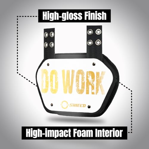 O Shield Golden Cross Chrome Football Back Plate, Lower Back Pads for Football Players, Rear Protector, Cross Series - size: Youth (Weight less than 180 Pounds), style: Do Work White