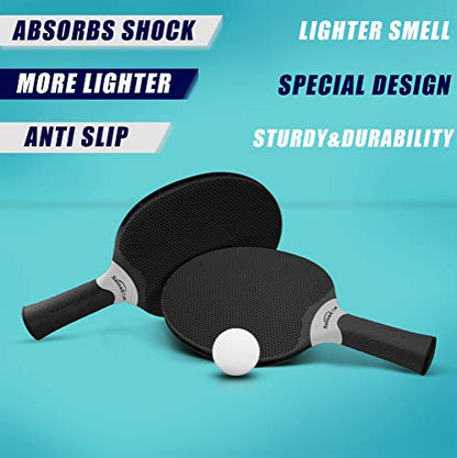Senston Table Tennis Rackets Set, Professional Table Tennis Racket with 3 Balls, Composite Rubber Ping Pong Paddle Set - color: Black