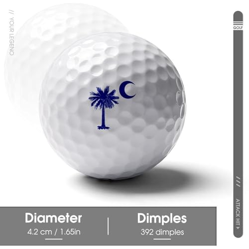 South Carolina Flag Palm Custom Golf Balls Soft Practice Training Golf Balls for Men Women Indoor Or Outdoor Use
