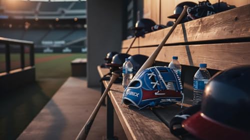 PHINIX Full Grain Leather Baseball Glove Sizes 11Inch -12 Inch - color: Blue&Red-1, size: 11.5“