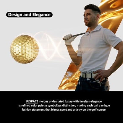 2-Layers Premium Golf Ball - Performance Golf Ball for Distance and Straighter Shots, Personalized Antique Gifts for Men Golf Tees Gift Set - color: 4 Pack Golden