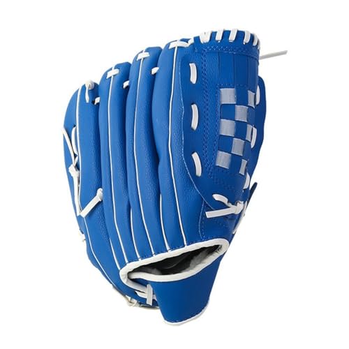 10.5/11.5/12.5 Inch Synthetic Leather Baseball Mitt - Left Hand Deep Pocket Design for Infield Practice, Beginner Softball Glove - color: Blue, size: Large