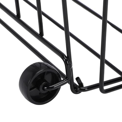 RiToEasysports Portable Tennis Ball Basket, Iron Tennis Ball Pick Up Hopper with Rolling Casters and Easy Grip Handle, Foldable Multi Sport Collector for Practice Coaches Players