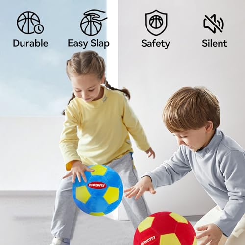 2 Pack Indoor Soccer Ball Size 4,Kids Soccer Ball Padded for Inside Your Home,Soft and Safe Foam Ball for Toddlers,Size 4 Soccer Balls Includes Pump and net,Best Gift for Boys and Girls