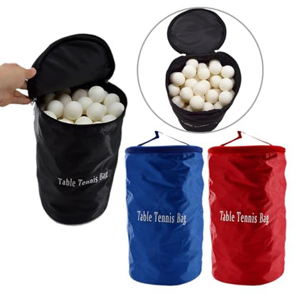 Portable Table Tennis Ball Carrying Holder Pouches, Bag, Large Capacity Pingpong Storage Bag Organizer - color: black