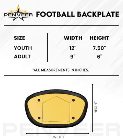 Football Backplate for Shoulder Pads with High Impact Padding, Adult & Youth Lower Backplate Football - color: Chrome Gold, size: Youth