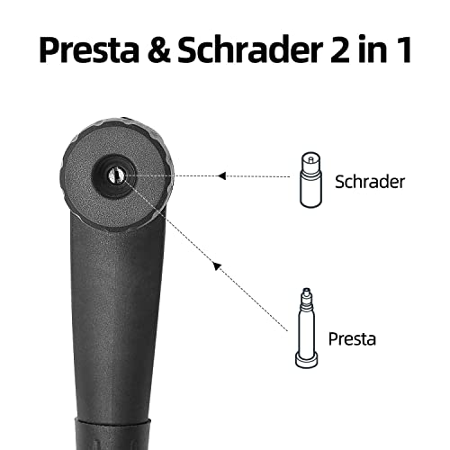 ROCK CLOUD Bike Floor Pump with Gauge 160 psi Bicycle Pump Presta and Schrader Valve for Tire Road Bike MTB Basketball Football etc.