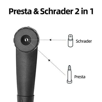 ROCK CLOUD Bike Floor Pump with Gauge 160 psi Bicycle Pump Presta and Schrader Valve for Tire Road Bike MTB Basketball Football etc.