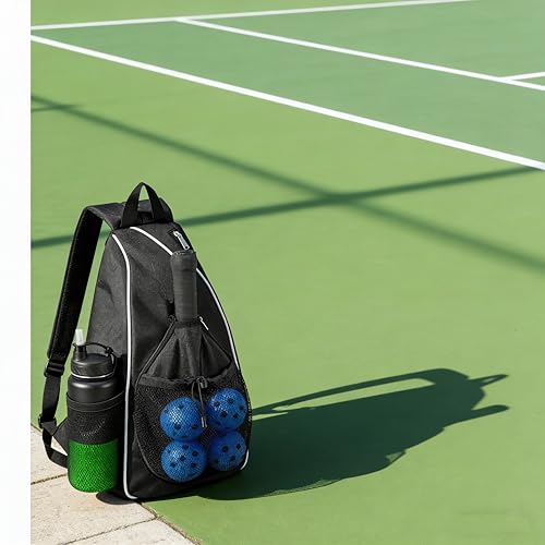 Pickleball Bag - Holds 2 Paddles & 4 Balls in Front Pocket | Water Bottle Holder | for Men & Women | Pickleball Gear, Accessories & Equipment Storage Backpack