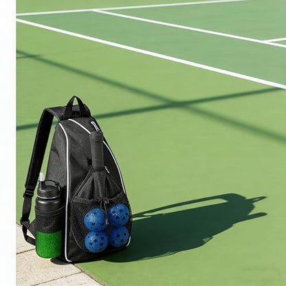 Pickleball Bag - Holds 2 Paddles & 4 Balls in Front Pocket | Water Bottle Holder | for Men & Women | Pickleball Gear, Accessories & Equipment Storage Backpack