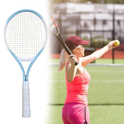 Tennis Racket, Tennis Equipment, Shockproof, Comfortable, Nylon Strings, Tennis Racket for Outdoor Leisure Game, Blue White