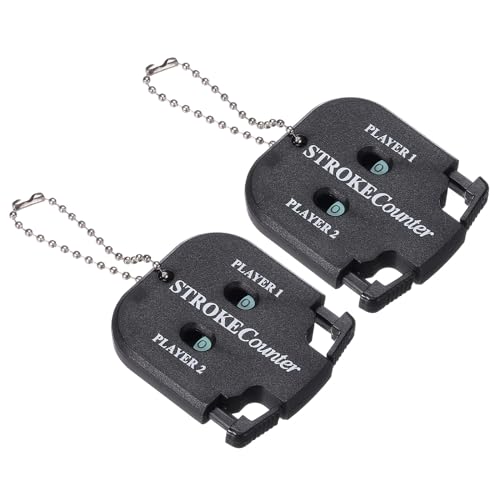 Golf Score Counter, 2 Pack 2 Digits Scoring Keeper Mini Golf Shot Stroke Counter with Key Chain for Golf Game Scorekeeper Outdoor Sport Scoreboard, Black