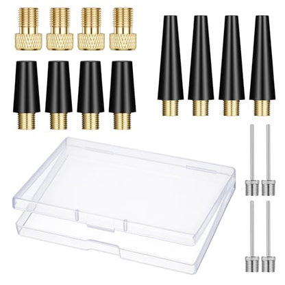 16 Pcs Universal Air Pump Adapter Kit, Bike Pump Valve Adaptors, Ball Pump Needles, Inflatable Nozzles for Inflatable Pool Toys, Bike Tires, Air Compressor, Air Mattress, Basketball