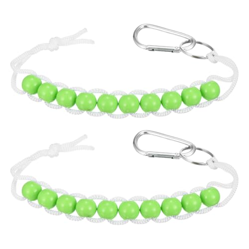 Golf Beads Counter, Golf Ball Beads Bracelet Count Stroke Score Acrylic Sports Keeper Putting with Hook for Golfer - color: Green