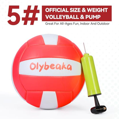 6-Angle Adjustable Volleyball Rebounder Net 7x4ft, High Stable Bounce Back Training Equipment for Practicing Volleying Bumping Spiking with High-Tension Net, PU Volleyball and Pump, Stakes - color: Red