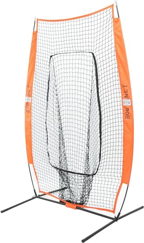 Bownet Big Mouth Replacement Net – Heavy Duty Baseball & Softball Practice Net, Fits Original Frame, Batting & Pitching Training Net - color: Black, size: 7' x 7'