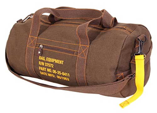 Rothco Canvas Equipment Duffle Bag – Travel & Gym Bag with Heavyweight Cotton Canvas Material – Great for Storing Gear, Clothing, and More - color: Earth Brown, size: 19 Inches