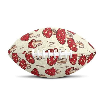SYtrade Recreational Football Game Footballs PU Composite Leather Footballs for Training Indoor Outdoor - color: Red Mushroom Khaki