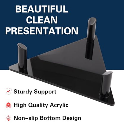 Ball Display Stand with Anti-Slip Mat, 1.3inch Pegs Acrylic Sleek Holder for Different Size Basketball, Soccer Ball, Football, Sturdy Memorabilia Display Case-Black (2 Packs) - size: 2 Packs