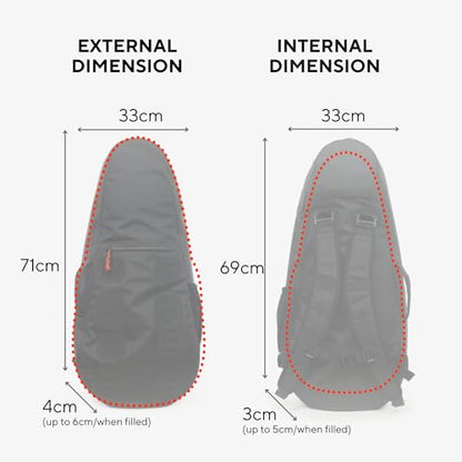 Cancha Weatherproof Tennis Bag and Backpack for 1–3 Rackets with Water Bottle Holder and Removable Strap | Slim and Lightweight Design for Easy Carry | Modular Clip-On Accessory System | Voyager