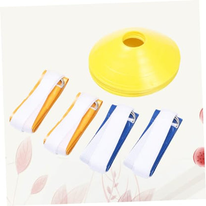 8-Pack Boys and Girls Flag Football Waist Belt Set American Football Training Accessory Rugby Training Webbing 2 White 2 with Flags Yellow Plate Cone Markers