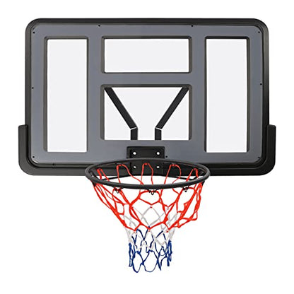 44" Performance PET Backboard & Rim Combo, Wall Mounted Backboard Rim Combo Kit Hoops for Indoor & Outdoor Use, Basketball Backboard Replacement for 7# and Below, Basketball Replacement Parts