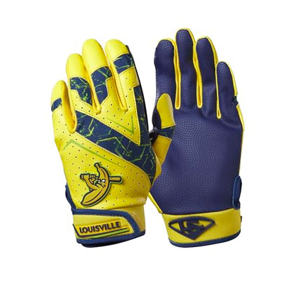 Louisville Slugger Youth Genuine V2 Batting Gloves - Savannah Bananas and Party Animals - size: X-Small, style: Savannah Bananas