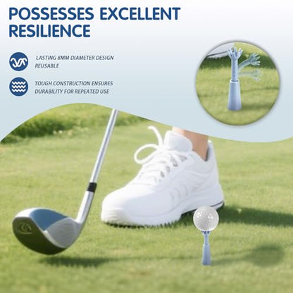 3 Pack Rotating Height Adjustable Golf Tees for Mats – 2.09" to 2.87" Rubber Driving Range Tee for Simulator & Practice, Unbreakable Octopus Holder with Clear Height Markings