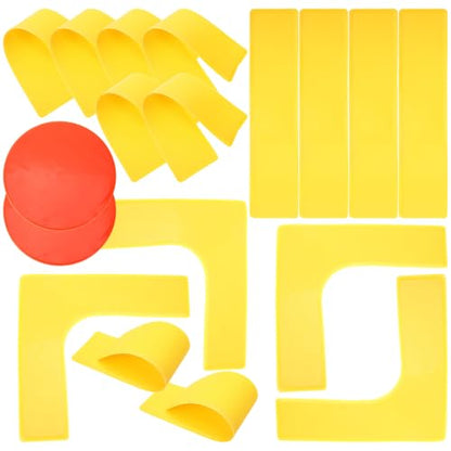 Happyyami Soccer Training Markers and Portable Spot Marker Pads Set 18pcs Floor Marking Equipment for Sports and Outdoor Exercise
