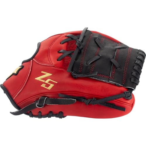 SSK Z5 Craftsman Youth Baseball Glove – 10.5” – 11” – 11.25” – 11.5” Right & Left Hand Throw - color: Red/Black - One-Piece Web, size: 11" - Right Hand Throw