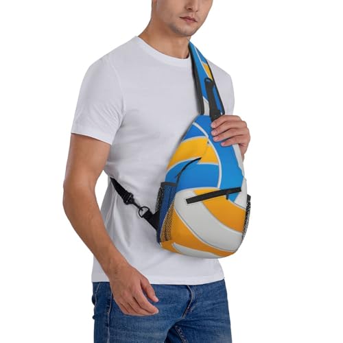 Volleyball Sling Backpack Sling Bag Crossbody Shoulder Bag Volleyball Purse Chest Bag For Men Women - color: Volleyball