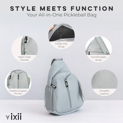 Pickleball Bags for Men and Women - Youth Pickleball Sling Bag for Men and Women, Unisex Adjustable Sling Bag