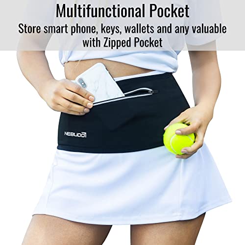 Nebudo Tennis Ball Band Holder Pickleball Tennis Balls Pickleballs Holding Accessory for Women Skirt Men Waist Hip Bags Accessories - size: L: 37"-40" Flexible Waist