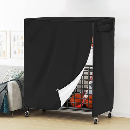 Garage Sports Equipment Organizer Cover Garage Ball Storage Rack Cover Basketball Rack Cover Waterproof Cover for Ball Sports Storage Rack and Equipment (Cover Only)
