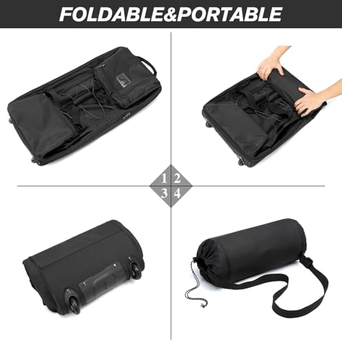 170L Extra Large Baseball Bag with Wheels Gym Duffle Softball Catchers Coach Team Equipment Bags Collapsible Rolling Travel Duffel Bat Gear Bag for Hockey Basketball Football Volleyball Soccer - color: Black